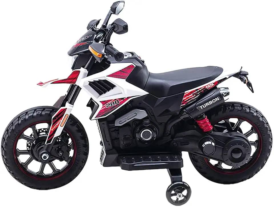 Zippy Toys, Moto Elétrica Recarregável Infantil com Luz e Sons Big Trail 6V - Branco