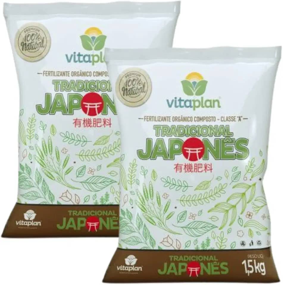 Kit 3kg de Fertilizante Adubo Bokashi Japonês Vitaplan em Saco Tradicional Orgânico para Horta e Jardim - Nutriplan