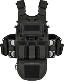 YAKEDA Colete tático para treinamento ao ar livre – Colete Molle com bolsas multifuncionais para treinamento, caça e caminhada