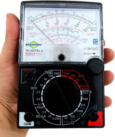 MULTIMETRO ANALOGICO PROFSSIONAL COM SINAL SONORO COMPLETO BRASFORT