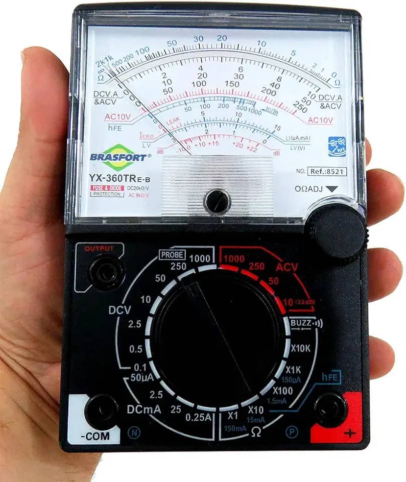 MULTIMETRO ANALOGICO PROFSSIONAL COM SINAL SONORO COMPLETO BRASFORT