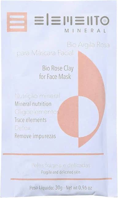 Elemento Mineral Máscara Facial Bio Argila Rosa 30g Para Peles Frágeis e Delicadas Acalma Refresca e Clarea a Pele