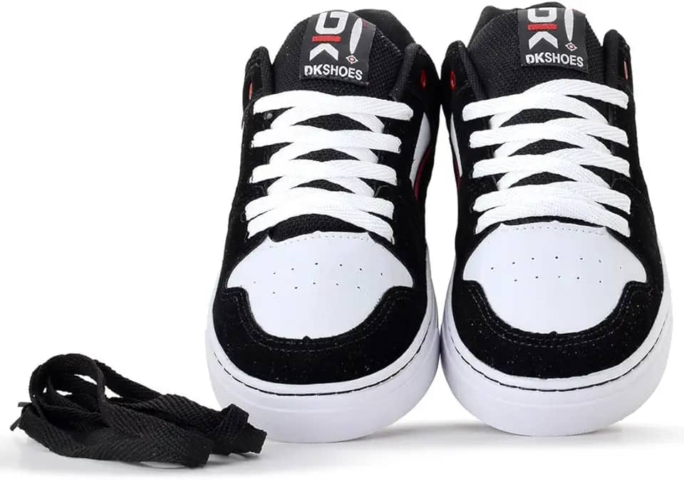 Tênis Skate Skatista Masculino Feminino Camurça Preto Branco Sola Colada Costurada