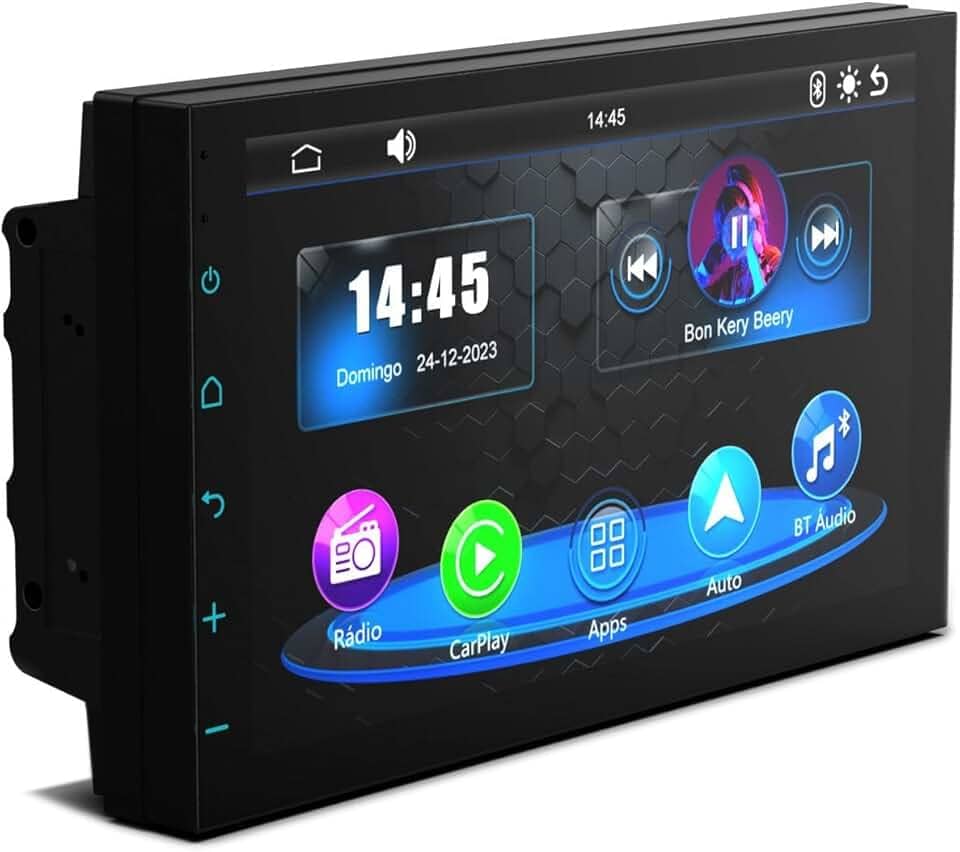 Central Multimídia 7pol Universal Mp5 CarPlay Android Auto Espelhamento Android IOS