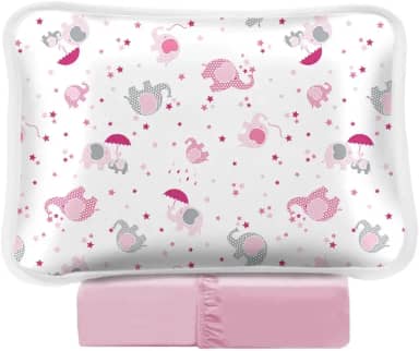 Jogo De Lençol Berço 2 Pçs Malha 100% Algodão Menina Rosa Babyfante 1,30x0,70