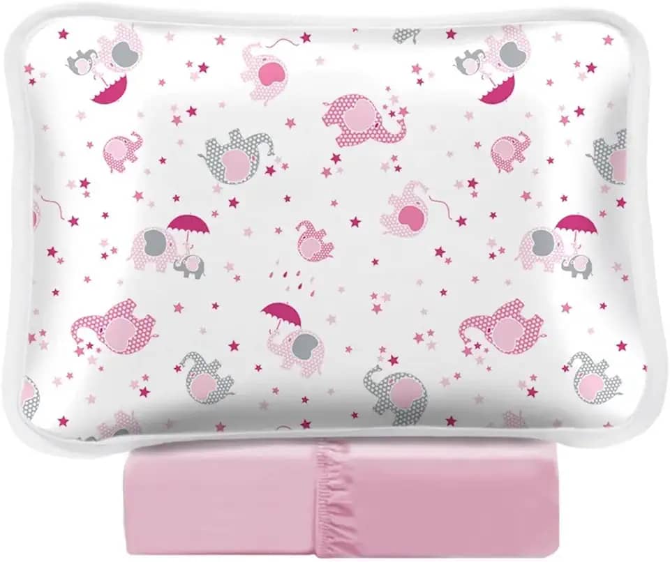 Jogo De Lençol Berço 2 Pçs Malha 100% Algodão Menina Rosa Babyfante 1,30x0,70