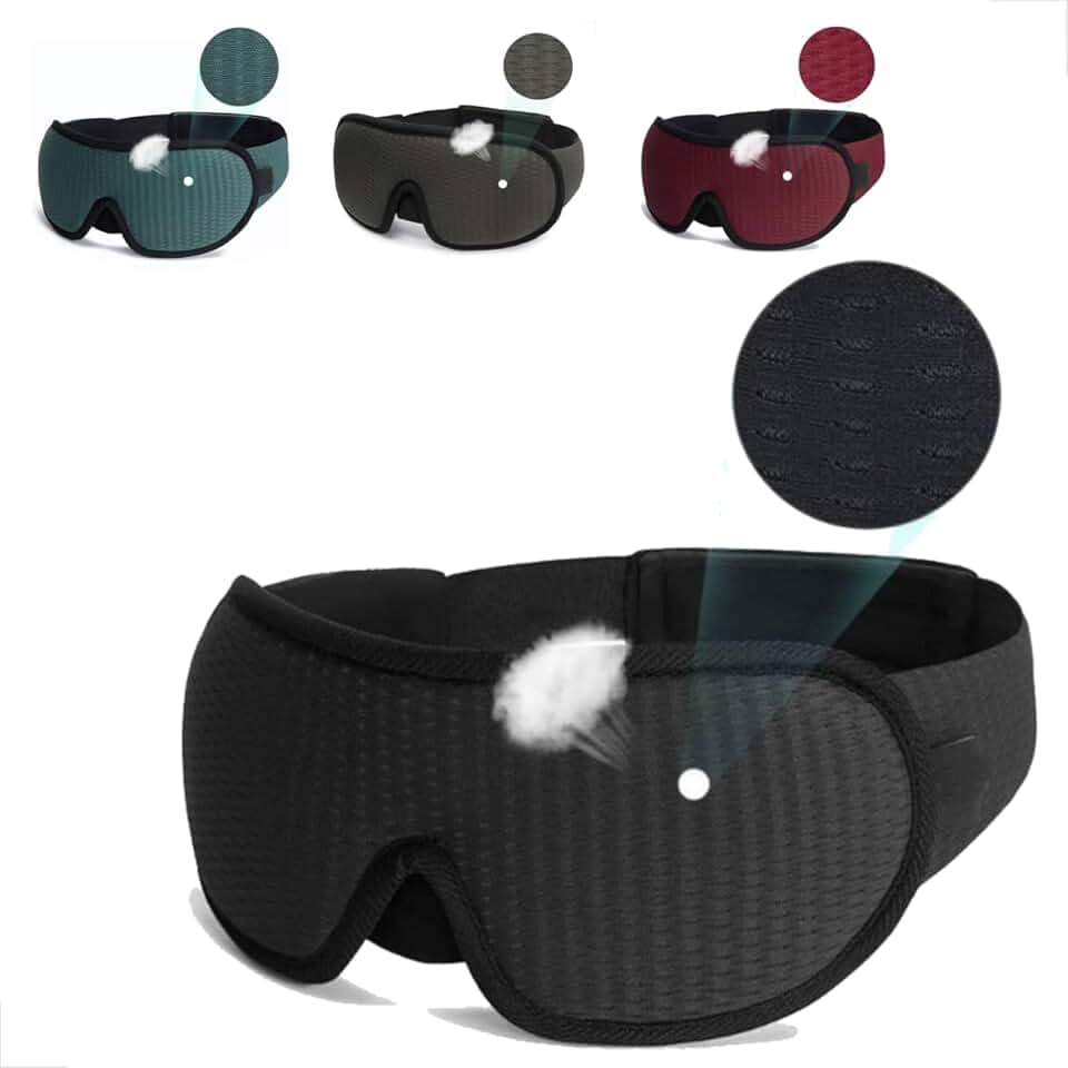 Máscara de Dormir 3D Tapa Olhos 100% Bloqueadora Luminosidade com alça ajustável Mascara de Sono (Preto)