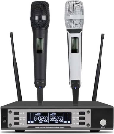 SOMLIMI original EW135G4 Sem Fio Microfone Profissional para Cantares Performances dePalco Karaoke Conferenciada lgreja Palestra (135-Preto+Branco)