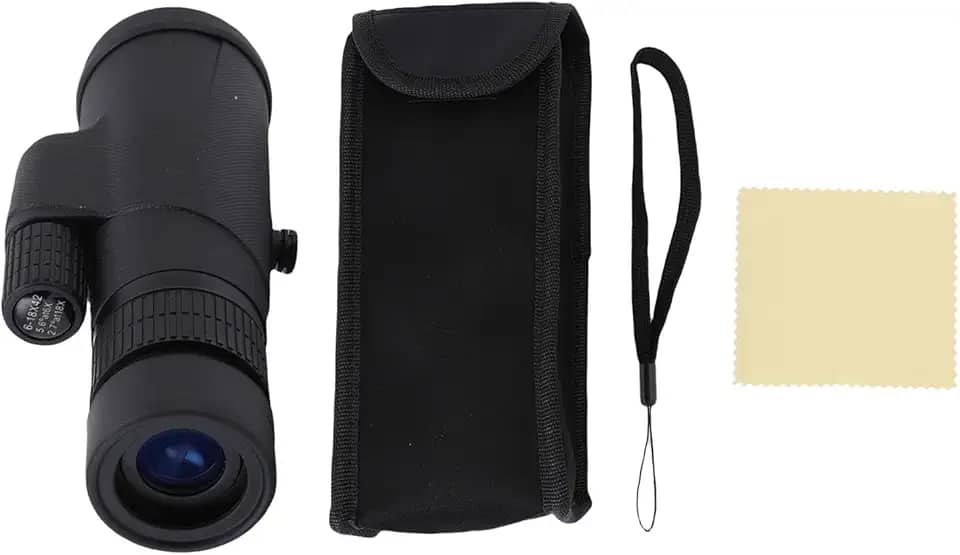 RiToEasysports Telescópio Monocular, Monocular de Alta Potência Com Zoom de 6x a 18x Com Lente Totalmente Multirrevestida e Armadura de Borracha para Observação de Pássaros, Caça,