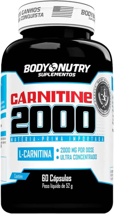 L-Carnitina 2000mg Por Dose Ultra Concentrado Puro Pote 60 Cápsulas L-Tartarato Matéria Prima Importada Suplemento Carnitine em Cáps Original - Body Nutry
