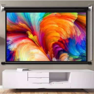 Tela De Projetor Retrátil, Tela De Projetor De Montagem Em Parede/teto, Tela De Projeção Anti-rugas Portátil 4k De 60 Polegadas 16:9/4:3, Para Escritório De Teatro No Quint, 60 inch 16:9