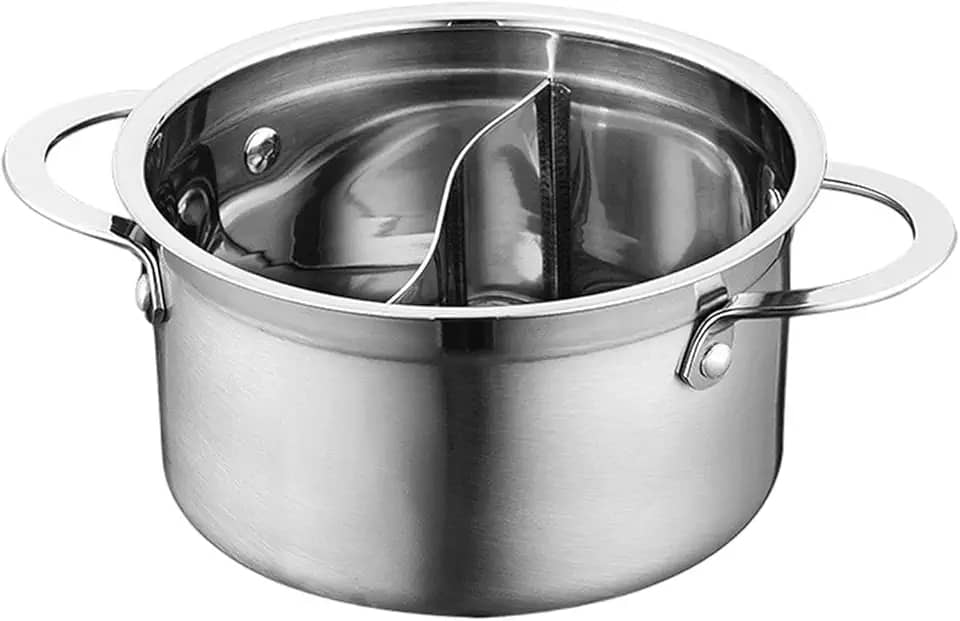 Mini panela elétrica de aço inoxidável com divisórias, utensílio versátil para sopa, panela elétrica para festas, restaurantes e comerciais