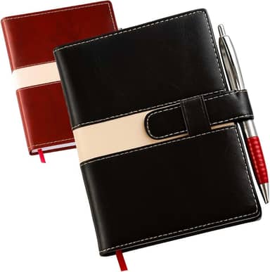 Agenda 2026 Diária | Planner Executivo Capa Dura em Couro Sintético | Caderno de Anotações para Trabalho, Escolar e Organização (Preto)