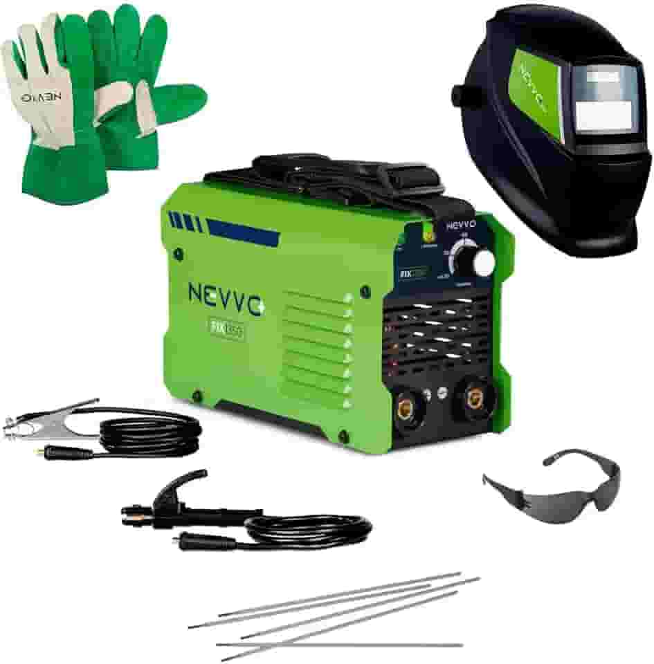 Máquina Inversora De Solda Fix1350 220v 120a Mma Tig + Luva de Raspa Multiuso + Máscara de Solda Automática MSN1200 NEVVO