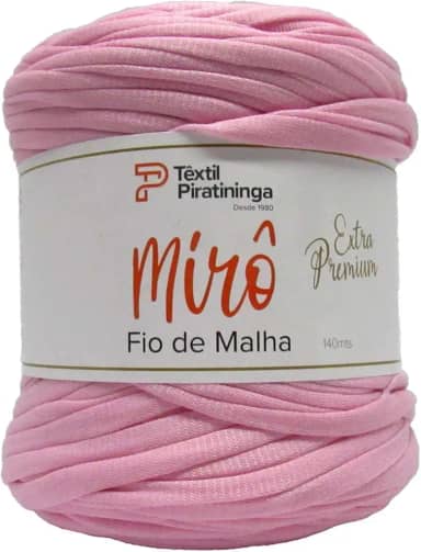 Barbantes Piratininga Fio De Malha, Rosa Bebê, Mirô Premium, Rolo de 140 Metros