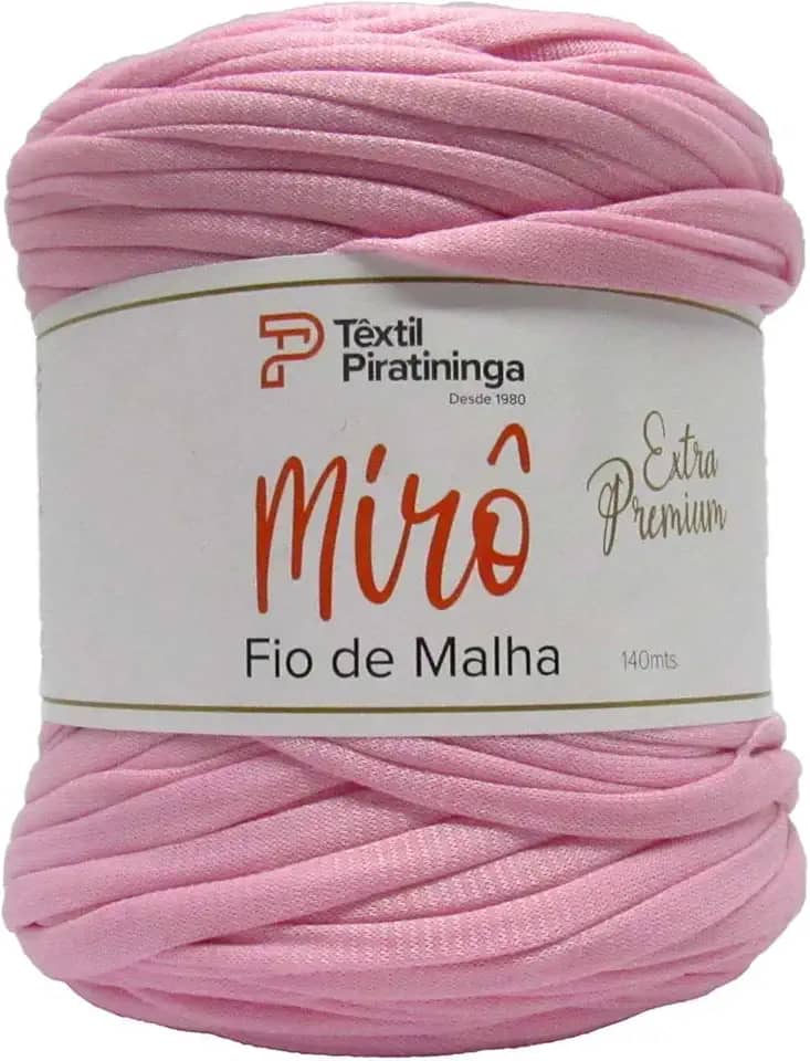 Barbantes Piratininga Fio De Malha, Rosa Bebê, Mirô Premium, Rolo de 140 Metros