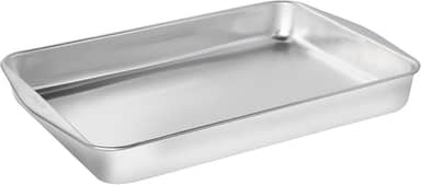 Assadeira Retangular Funda Rochedo Dura+ Polida 44cm, Alumínio Resistente, Alta Durabilidade, Bordas Laterais para Mais Praticidade e Livre de PFOA