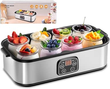 110V~127V, Iogurteira Elétrica, Iogurteira, 8 Copos Dispensadores, Capacidade Grande de 1400 ml, para Fazer Iogurte Caseiro, Cinza