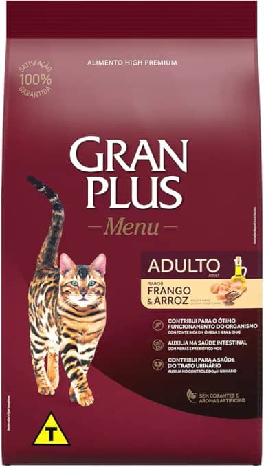 Granplus Ração Para Gato Adulto Gran Plus Frango E Arroz 3Kg
