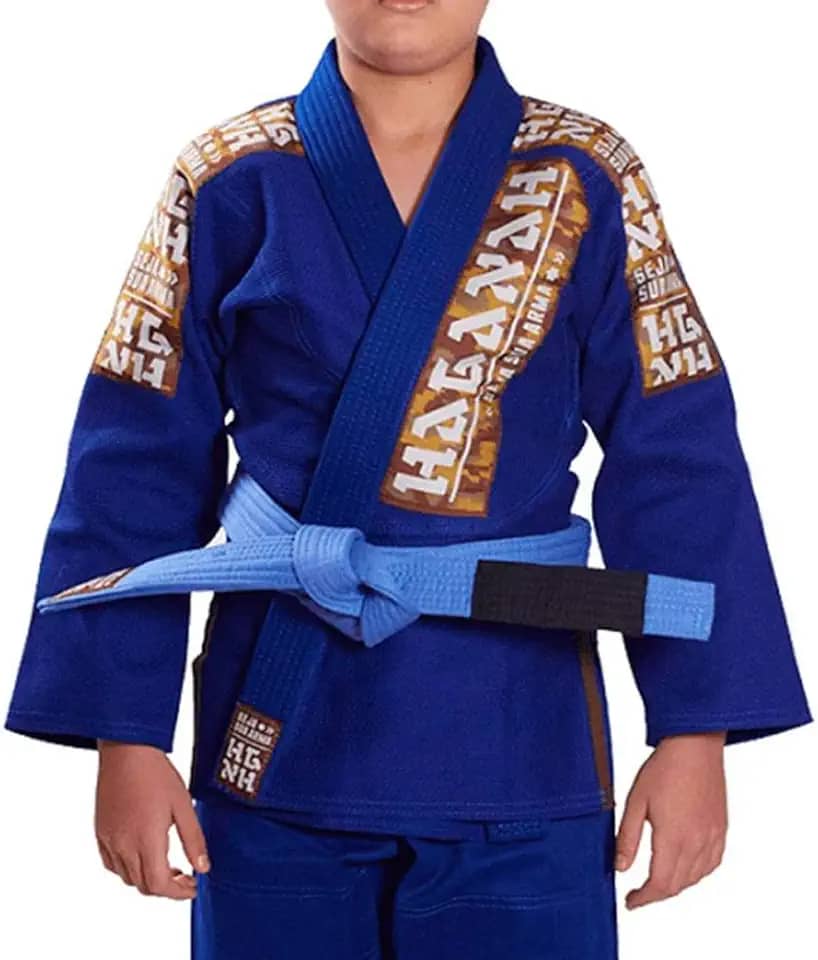 Kimono Trançado Light Jiu Jitsu, Haganah, Azul, M3