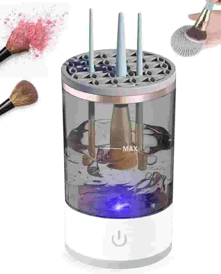 Máquina de limpeza de pincéis de maquiagem limpador de pincéis de maquiagem elétrico limpador de pincéis cosméticos automático com escova limpa tapete giratório limpador de pincéis de maquiagem
