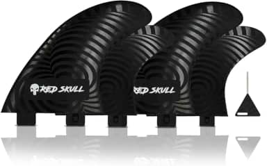 RedSkull - Quilha Surf Quadriquilha Padrão Fcs1 Rigida 4 Fins Laterias Large Injetada - Prancha de Surf, Sup, Long, Fun