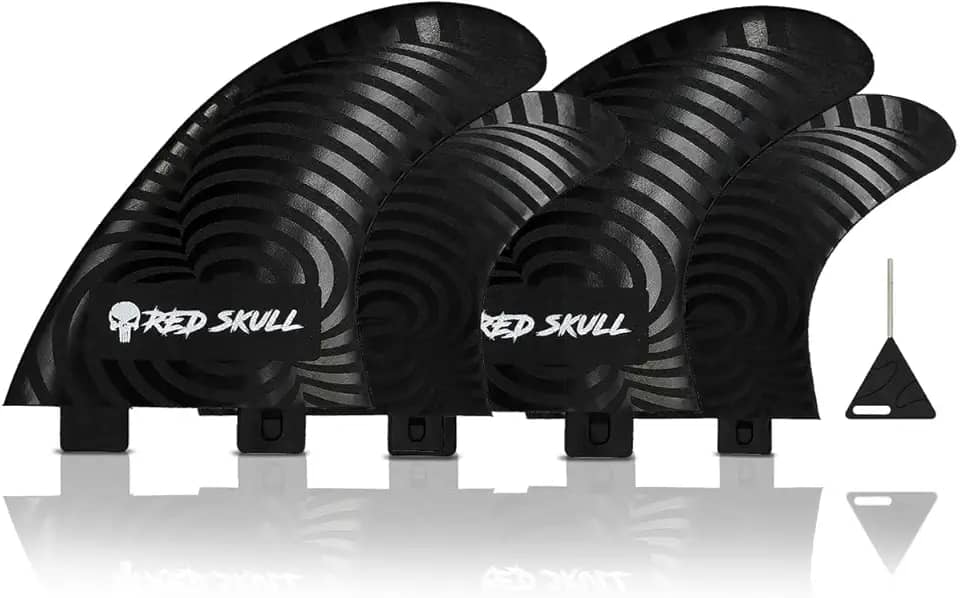 RedSkull - Quilha Surf Quadriquilha Padrão Fcs1 Rigida 4 Fins Laterias Large Injetada - Prancha de Surf, Sup, Long, Fun