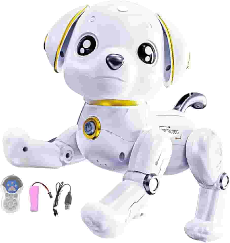 Animal de estimação do cão do robô de controle remoto, função de voz do cão do robô inteligente programação interativa filhote de cachorro robótico