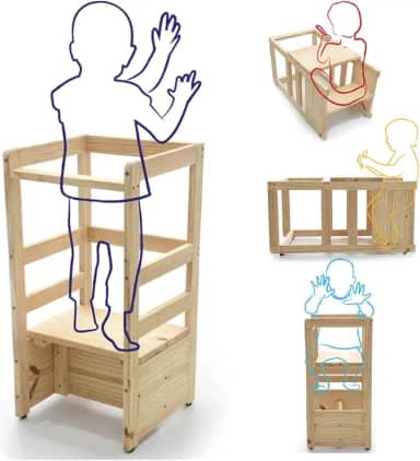 Torre De Aprendizagem Montessoriana Regulagem De Altura 4x1 Premium Envio Já