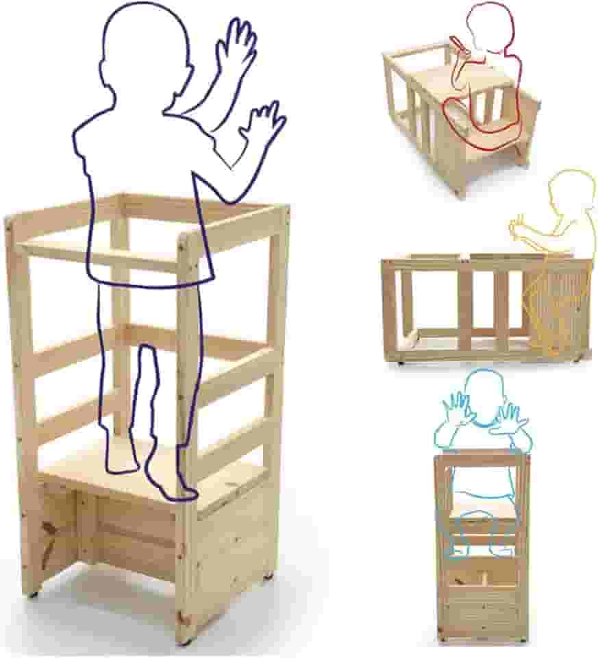 Torre De Aprendizagem Montessoriana Regulagem De Altura 4x1 Premium Envio Já