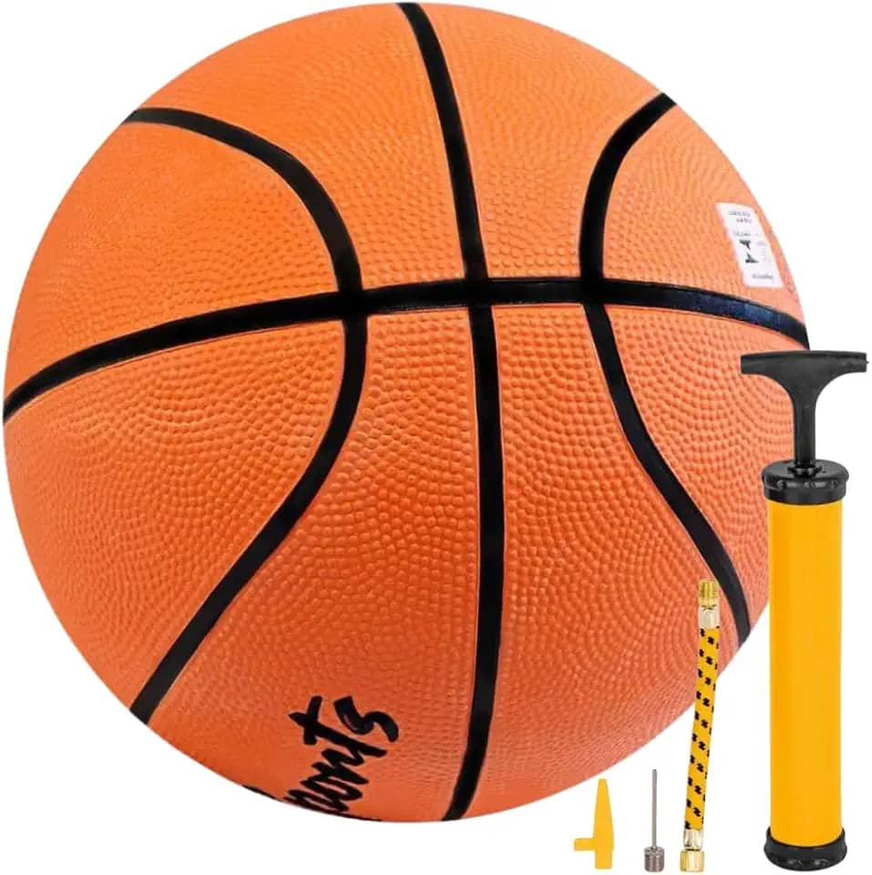 Kit Bola de Basquete Oficial Tamanho 7, com Bomba de Ar Resistente Portátil.