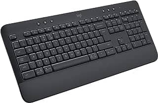 Teclado Sem Fio Logitech Signature K650 Com Apoio para as Mãos, Resistente a Derramamentos, Teclado Numérico, Conexão Bluetooth ou Receptor USB Logi Bolt - Grafite