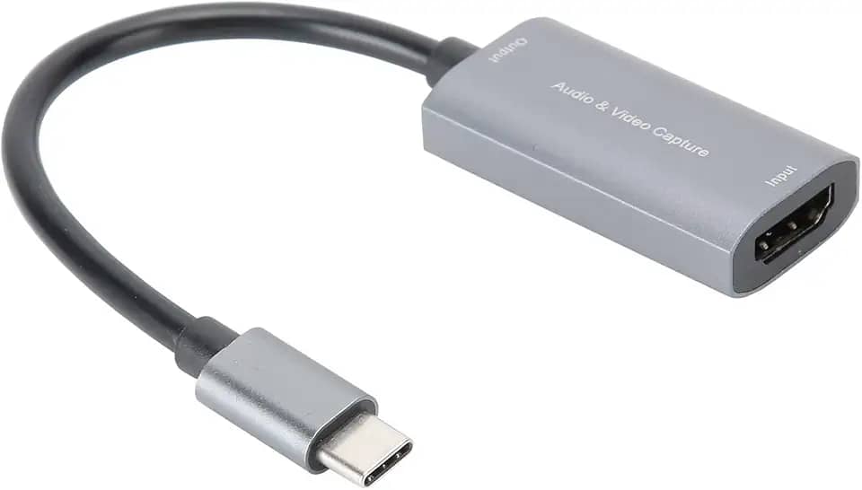 Pissente Placa de Captura de Vídeo para TypeC 4K 1080P Dispositivo de Transmissão Ao de Jogos de Alta Definição para Gravação de Conferências de Streamers Cinza Prateado Z29A