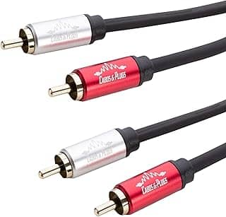 Cabos & Plugs Cabo 2x RCA para 2x RCA, 2 Metros, Cobre OFC, Conectores Banhados a Ouro