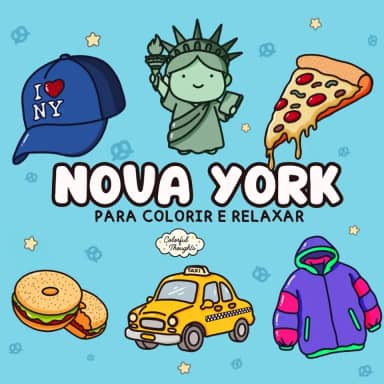 NOVA YORK PARA COLORIR E RELAXAR (BOLD & EASY NEW YORK) – LIVRO DE COLORIR COLORFUL THOUGHTS (Portuguese Edition)