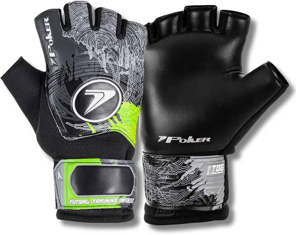 Luva de Goleiro Futsal Infantil Poker Infinity Training Sem Dedos Original | Palma Látex Profissional | Tamanhos 5 a 8 | Campo Society