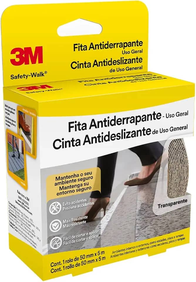 3M, Fita Antiderrapante, Safety Walk, Transparente, 50 mm x 5 Metros - 1 Unidade