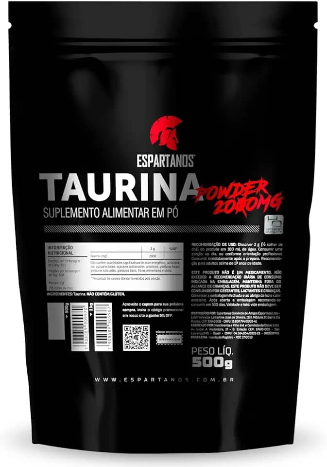 Taurina em Pó 100% Pura - Espartanos (500g)