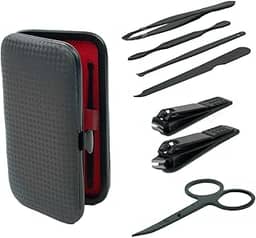 Kit Estojo Cortador De Unha Premium 7 Peças - Edição Black