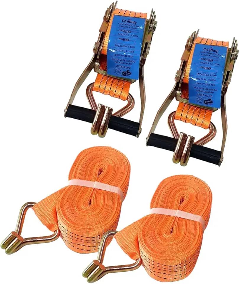 Kit 2x Cinta Catraca Amarração de Cargas 3000Kg CitySafe 3t 9m