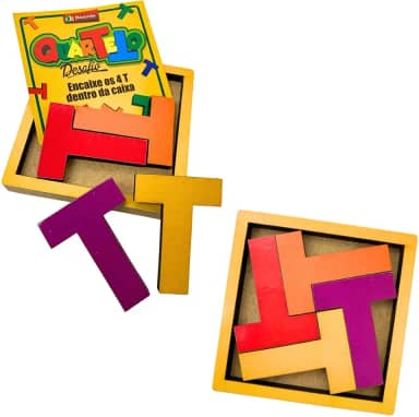 Jogo Para Raciocínio Lógico Educativo Quarteto Em Madeira MDF Didático Criança Maninho Brinquedos