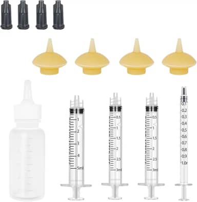 Xuanda Mini Mamadeira e Seringas para Animais de Estimação com Bicos para Animais Pequenos, Cães e Gatos (Modelo 5)