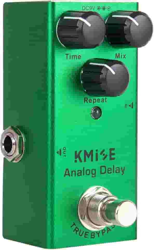 Pedal de efeitos de guitarra elétrica com atraso analógico Kmise Mini tipo único DC 9V True Bypass