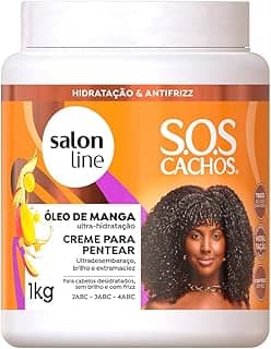 Salon Line, Creme de Pentear, S.O.S Cachos Óleo de Manga, Veganos - Para Cabelos Cacheados, 1 kg