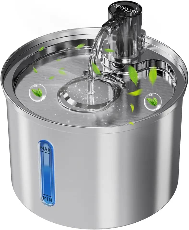 Bebedouro para Gatos, 3L Fonte Gato Inox Comedouros, Bebedouros e Acessorios para Gatos, Silenciosa, Bivolt