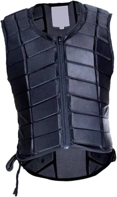 menolana Colete equestre profissional acolchoado colete de equitação preto protetor de zíper colete de engrenagem