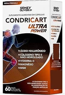 COLÁGENO TIPO II + VITAMINA D3 + MAGNÉSIO + ÁCIDO HIALURÔNICO + MSM CONDRICART ULTRA POWER 60 CÁPSULAS SIDNEY OLIVEIRA