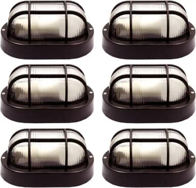 Kit 6 Arandelas Tartaruga Luminária Externa E27 (preto)