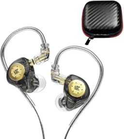 Fone De Ouvido Profissional EDX Pro Intra-auricular, Driver Dinâmico Magnético Composto de 10mm, Cabo Substituível, Original - Perfeito para Cantores e Músicos (Preto + Case)