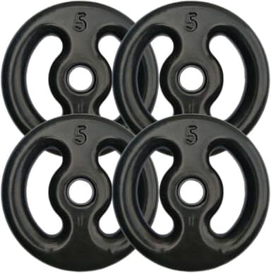 Kit Com 04 Anilhas Emborrachadas (Preta) De 5kg